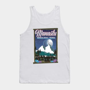 Manaslu Himalayas Nepal travel poster Tank Top